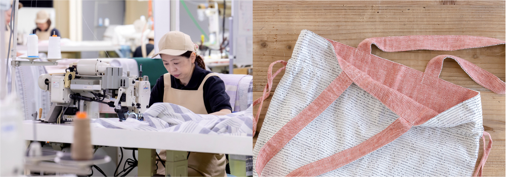カーテン製造の職人の手で丁寧に縫製されています