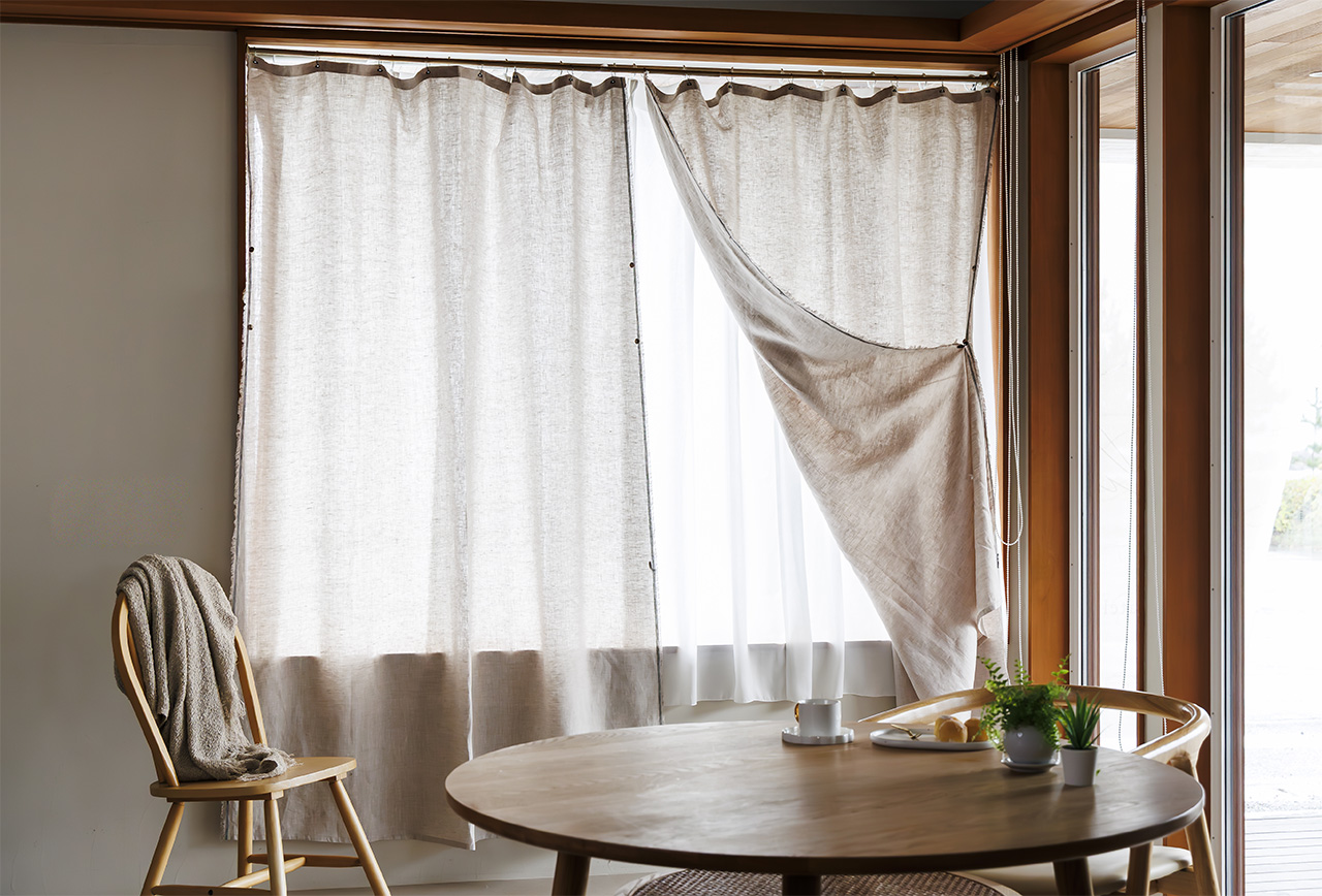 ナチュラルカーテン madomo【人気第1位】ナグ きなり 麻100%