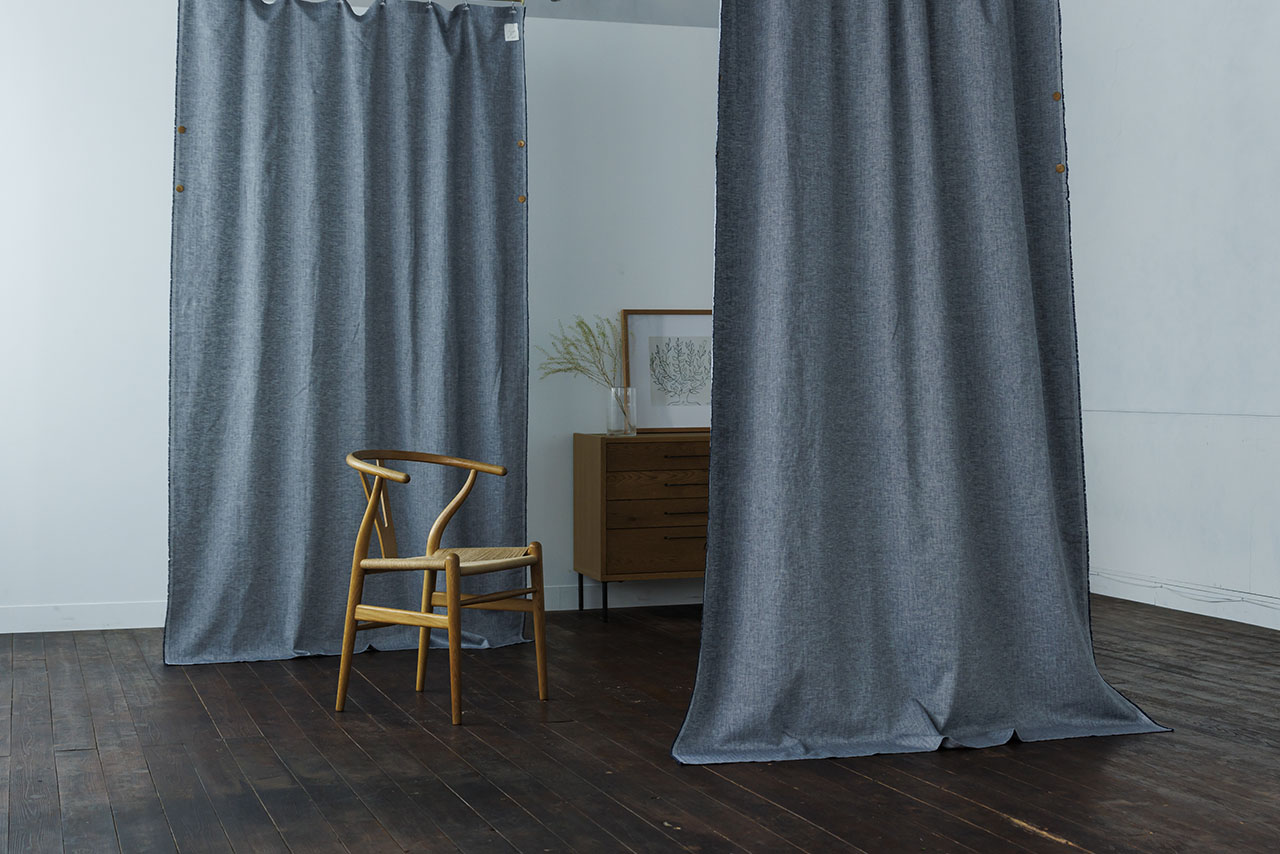 アンクル ネイビー 麻52％綿48％