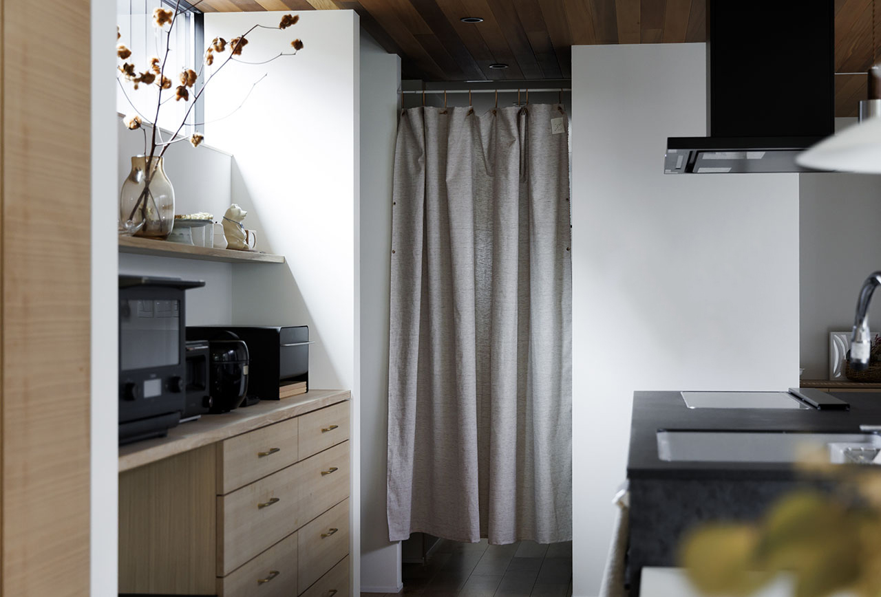 自然素材 間仕切りカーテン　ホノカ ベージュ 綿100%