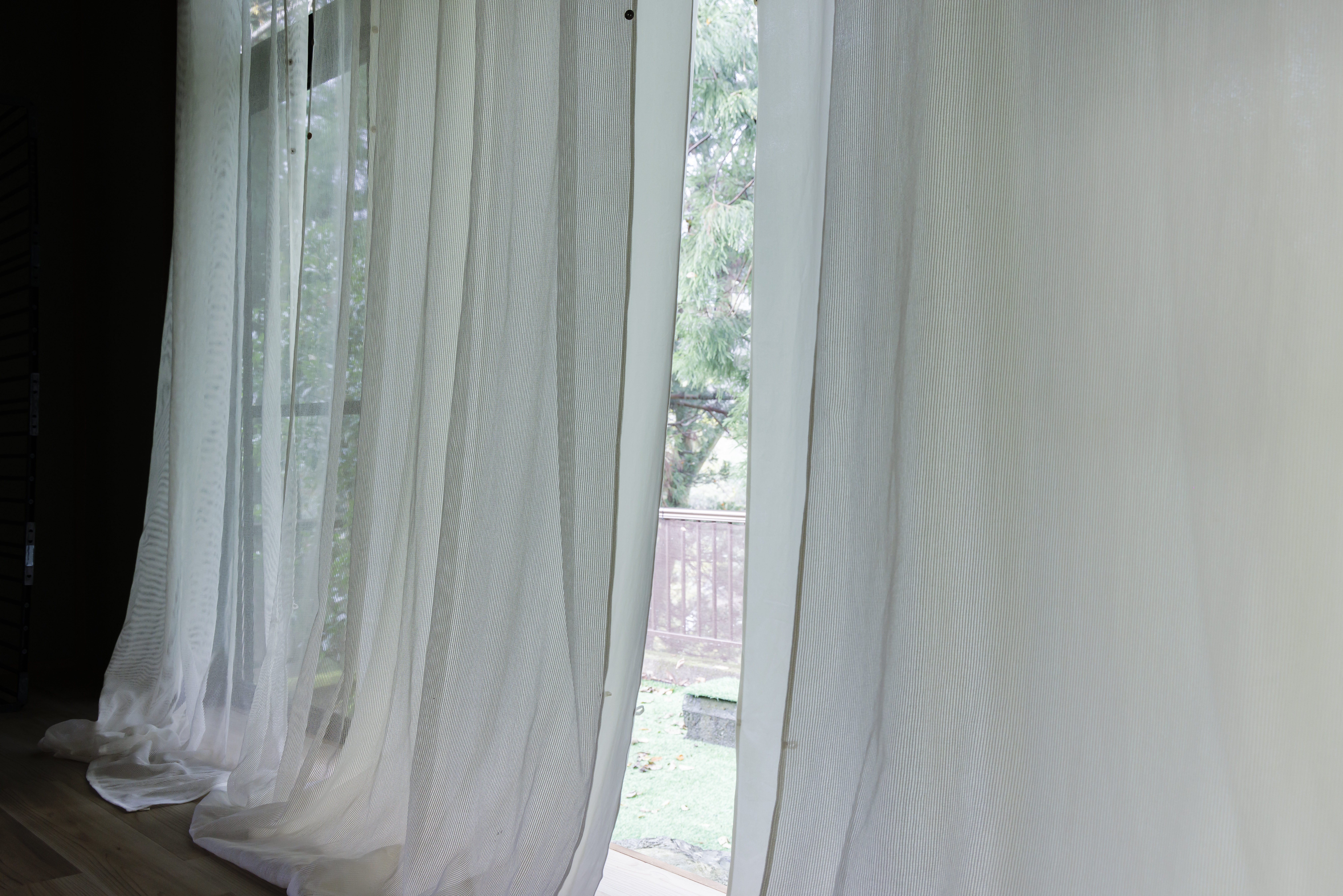 和紙100％ カーテン kami 縞（レース）